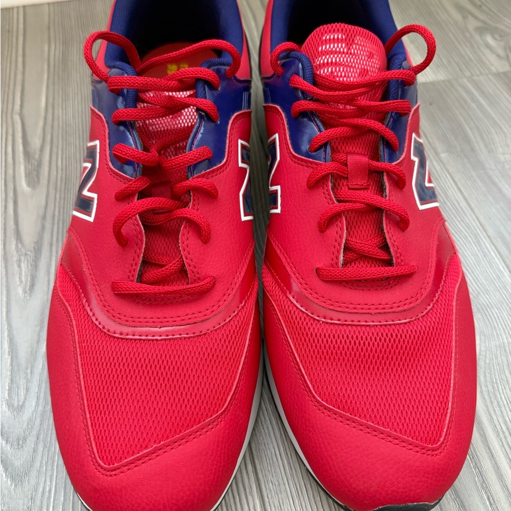 New Balance Vibrant Red and Navy Sneakers